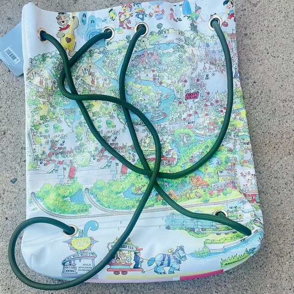 Disney Parks 50th Anniversary The Vault Magic Kingdom Map Castle Cinch Backpack - Picture 4 of 6